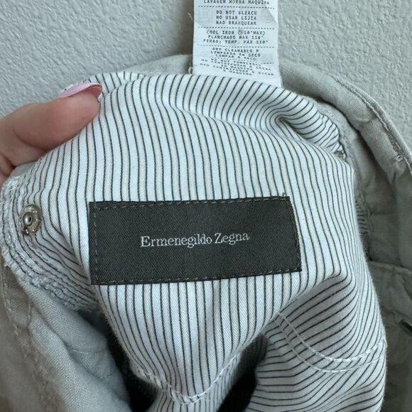 Ermenegildo Zenga Made In Italy Men’s Size 34 X 29 100% Cotton Straight Leg Gray - Picture 9 of 9